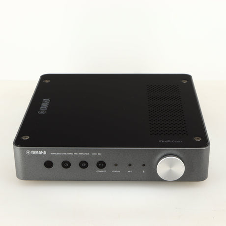 Front view of a used Yamaha WXC-50 Streaming Pre Amplifier in a silver finish