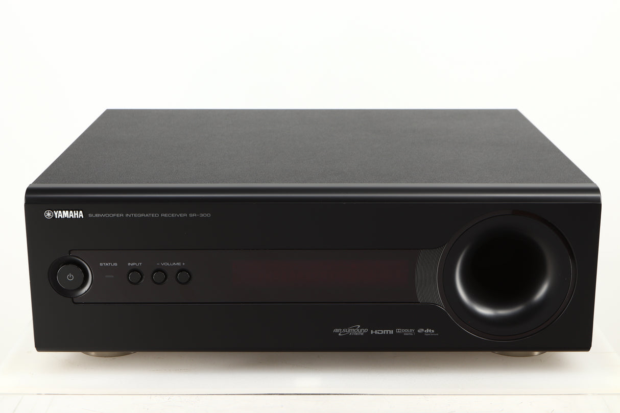 Front view of a used Yamaha SR-300 Integrated Receiver in a black finish