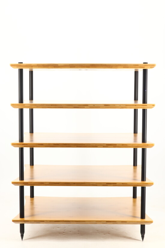 Quadraspire Q4 EVO 5 Shelf Hifi Support - Natural Bamboo / Black Legs